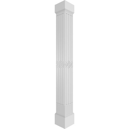 Ekena Millwork Craftsman Classic Square Non-Tapered Zion Fretwork Column w/ Mission Capital & Mission Base CC1010ENZINMIMI
